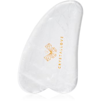 Crystallove Clear Quartz Gua Sha accesoriu de masaj - imagine 2